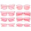 Dwenarry Set di Occhiali da Sole da Donna Rosa Retrò Anni '90 Moda Occhiali da Sole da Festa per Donne 8 Pezzi