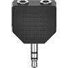 Hama 00205191 Audio Adattatore [2 x Femmina 3,5 mm - 1 x Maschio 3,5 mm] Nero