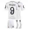 IHIMI R.Madrid Mbappe No.9 per bambini per maglia da calcio, bianco 2024 Nuova stagione, maglia per bambini, pantaloncini e calzini, maglia da allenamento calcio, bambini vieni con pantaloncini da