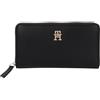 Tommy Hilfiger Donna Portafoglio Logotape con Zip, Nero (Black), Taglia Unica