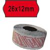 PRINTEX PACK 10 ROTOLI 1000 ETICH. 26x12mm ONDA ROSSO PERM. Printex