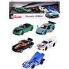 Majorette - Porsche Motorsport Gift Pack, Set 5 Auto in Metallo con Due Modelli Esclusivi, 212053172, veicoli da Collezione per Appassionati e Bambini, ai 3 anni
