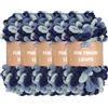 BambooMN JubileeYarn Fun Finger Loops Yarn - Filato in poliestere Jumbo - 100 g/matassa - Pegasus - 5 matasse