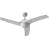 EVVO Ventilatore da soffitto con luce e telecomando V522, motore DC 26 W, silenzioso, Ø132 cm, 3 pale, 6 velocità, timer (Modello: V522 finitura bianca)