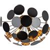 Trio Leuchten Trio Lampada da Soffitto Discalgo 609900332, metallo nero opaco, lastre di plastica nero/color oro, escl. 3x E14, 54 x 54 x 30 cm, nero-opaco/color oro