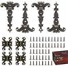 FENGJIAHUI 8 Pezzi Cerniere Antiche, Cerniere per Legno Antiche, Cerniere Decorative, Cerniere Antiche a T Con Cerniera Retrò, per Mobili, Con Viti per Armadi, Finestre, Porte in Legno