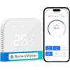 Meross Termostato WiFi, smart Termostato Caldaia WiFi, Termostat Smart per il Riscaldamento dell'acqua a Pavimento, Compatibile con Alexa e Google Home, LED Digitale Vetro Touchscreen