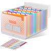 ThinkTex 26 Tasche Raccoglitore Documenti Espandibile, A4 Cartellina Porta Documenti/Organizzatore Portadocumenti, Multicolore Fisarmonica Faldoni Per Ufficio Scuola Casa Viaggio - Arancia