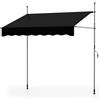 COSTWAY Tenda da Sole a Morsetto, Regolabile in Altezza e Inclinazione con Manovella, Telo Impermeabile e Resistente ai Raggi Solari e Telaio Antiruggine, Tenda Retrattile Senza Foratura (2M,Nero)