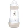 MAM Biberon Easy Start 260 ml, Biberon anticolica per allattamento misto, Riduce le bolle d'aria e il rischio di coliche, Accessori neonati 2+ mesi autosterilizzanti e con tettarella misura 2, Beige