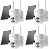 ieGeek 2K Telecamera WiFi Esterno Senza Fili con Pannello Solare Sirena 360