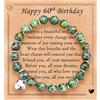 EPVID Regali di compleanno per donne, braccialetti con perline per il 30-80 anni, regalo per sua amica, zia, sorella, figlia, moglie, mamma, nonna, 26 centimeters, Pietra, turchese