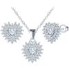MicLee Collane ciondoli e orecchini di zirconi a cuore per donna: Parure di gioielli in argento 925 - Collana orecchini cuore con zirconi - Gioielli da sposa eleganti - Gioielli per feste in argento