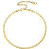 PROSTEEL Collana a Girocollo Donna a Catena Serpente Piatta 3 mm, Lunghezze 46 cm, Oro Placcato, Hip Hop Punk Rap (con Confezione)