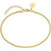 Purelei® Flare Cavigliera - Catena Snake quadrata - Acciaio inossidabile placcato oro - Regolabile da 21-25 cm - Gioiello estivo per caviglia - Oro/Argento/Oro rosa, Eine Grösse, Acciaio inossidabile