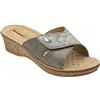 inblu Ciabatte Donna con comodo plantare in VERA PELLE imbottito e Fascia regolabile con Strappo