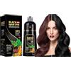 Gemtoy Shampoo Colorante Donna Uomo, 500 ml Shampoo Capelli Colorati Istantaneo, Hair Dye Shampoo 3 in 1, Shampoo per Capelli Bianchi, Shampoo Capelli Colorati Tintura Capelli (Nero)