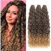 WoWCFyyds Extension per capelli all'uncinetto ricci a onde profonde da 24 pollici, confezione capelli sintetici a onde profonde arricciate per trecce boho a onde d'acqua per donne (T4/27, 24
