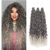 WoWCFyyds 60 cm - Extension per capelli sintetici, ondulati profondi, intrecciati all'uncinetto, ricci, in stile Boho, per donne (T4/56C, 60 cm - 3 confezioni)