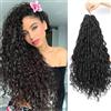 WoWCFyyds Extension per capelli ricci a onde profonde twist da 24 pollici, confezione di extension per capelli ondulati profondi a ricci d'aria sfusi, trecce boho sintetiche a onde d'acqua, extension