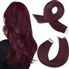 Moresoo Biadesivo per Extension Capelli Umani Rosso #99J 55cm 50g 20pz