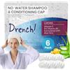 Drench! Medical Cuffia Shampoo Senza Acqua - 6 Unità - Shampoo Secco e Balsamo senza Risciacquo - Facile da Usare per Anziani e Costretti a Letto - Con Vitamina E e Provitamina B5