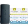 GREENDOOR Deodorante Refill System Starter Pack, deodorante ricaricabile senza alluminio, protezione sicura e forte, ABS ad alta resistenza in forma monolitica elegante