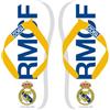 SaoTi Infradito Madrid Calcio - Sandali da Dito Design Fans Team Merengue - Spiaggia Piscina Casual, Bianche, 39 EU
