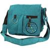GURU SHOP Schultertasche, Hippie Tasche - Blau, Herren/Damen, Türkis, Baumwolle, Size:One Size, 25x25x7 cm, Alternative Umhängetasche, Handtasche aus Stoff
