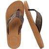KuaiLu Infradito Uomo Estive Morbide Pelle Ciabatte Comode Supporto Arco Plantare Sandali Infradito Spiaggia Piscina Flip Flop Cuoio Mare Leggere Antiscivolo Gomma Suole Cachi Marrone 46