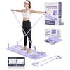 AMAZINGHOME Pilates Board & Reform Set per la casa con forza di rimbalzo di 23 kg, versatile dispositivo pieghevole per pilates con protezione per le ginocchia e istruzioni video (viola)