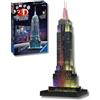 Ravensburger - Puzzle 3d Empire State LED | Puzzle 3d Per Adulti E Bambini A Partire Dagli 10 Anni | Modellismo Da Costruire Adulti Di 216 Pezzi | Regalo Bambino 10 Anni E Più