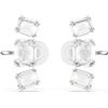 Swarovski Orecchini a clip Millenia, Taglio ottagonale, Bianchi, Placcato rodio