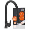EISL Rubinetto da cucina EISL Adria, miscelatore per lavello nero ruotabile a 360°, miscelatore da cucina nero con bocca alta, rubinetto da cucina con due modalità di erogazione, NI183ADRB