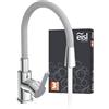 EISL NI186FLHG Flexo Rubinetto miscelatore per lavello grigio chiaro/cromato, flessibile rubinetto da cucina a risparmio energetico e acqua, rubinetto miscelatore monocomando con rotazione a 360°