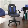 DEGHI Poltrona da gaming girevole in similpelle imbottita nera e blu - Furious