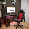 DEGHI Poltrona da gaming in similpelle nera e tessuto mesh rosso con base in nylon - Firmica