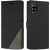 SONWO Cover per Samsung Galaxy A22 4G / M32 4G / M22 4G, Flip Caso in PU Pelle Case Cover Custodia con Slot per Schede e Supporto Stand per Samsung A22 4G, Nero