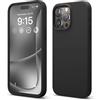 elago Cover Silicone Liquido Compatibile con iPhone 15 Pro Max Case, Custodia Silicone Premium, Protezione Completa [Struttura Antiurto a 4 Strati], Fodera Morbida Microfibra Antigraffio (Nero)