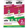 Aftir, Shampoo Post Trattamento Pidocchi e Parassiti, Azione Lenitiva, Antiprurito, 2 Confezioni da 150 ml
