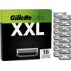 Gillette LABS XXL LAMETTE DA BARBA per Rasoio Barba Manuale, 16 Lamette Gillette di Ricambio da 5 Lame, Rasatura Profonda Duratura, Comfort e Profondità, Compatibile con i Rasoi Labs, per Rasoio Uomo