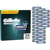 Gillette Mach3 Base 24 Lamette Di Ricambio Per Rasoio Barba Gillette Mach 3, Con Striscia Lubrificante Per Una Scorrevolezza Fluida E Rivestimento Della Lama Progettato Per Ridurre Stress da Rasatura
