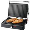 EMERIO Griglia a contatto Panini Grill, griglia da tavolo, superficie 34 x 24 cm, rivestimento antiaderente, 2200 W, griglia a basso contenuto di grassi, apertura a 180°, termostato regolabile, in