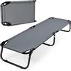 GYMAX Lettino da Campeggio Pieghevole 190cm, Brandina Campeggio per Singola Persona per Uso Interno ed Esterno, Letto Leggero per Campeggio, Caccia, Escursione (Grigio)