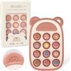 Moonkie Giochi Dentizione Neonato, Telefono in Silicone per 3 Mesi+, Giochi Bambini Pop It, Senza BPA, Giochi Montessori, Massaggia Gengive Neonati, Regalo Neonato Maschio & Femmina(Blush)