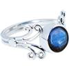 Gems Vibes Gems Vibes Anello Boho in Labradorite per Donna in Argento Sterling 925 Anello Fatto a Mano per Donna Regalo di Compleanno per Lei Anello con Pietra Preziosa Blu Flash Misura 9