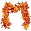 Hollyone Ghirlanda artificiale con foglie d'acero, decorazione autunnale da 1,8 m, piante finte da appendere, per casa, parete, camino, Ringraziamento, Halloween, feste, sfondo, matrimonio