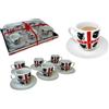 Generico Set 6 Tazzine Da Caffè Con Piattino Tazzine da Caffè senza Piattino Tazzine Sardegna Set 6 con Piatto Porcellana Ceramica in Scatola Regalo (CON PIATTINO)