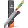SANMUZUO 20 CM Coltello Da Pane Professionale - Forgiato 67 Strati Damasco in Acciaio e Resina Maniglia - Serie YAO