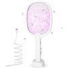 AOOWU Racchetta Zanzare Elettrica, 3800V 2 in 1 Scacciamosche Elettrico, con USB Base di Ricarica e Lampada UV, Protezione Maglia a 3 Strati, Efficace Contro insetti per Uso Interno ed Esterno (Mini）